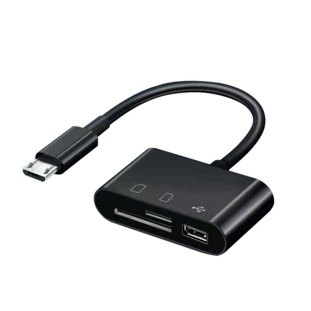 Dobbeltstik til Lightning og USB C kortlæser, kompakt og bærbart design, USB C til Micro SD TF hukommelseskortlæser, kompatibel med SD Micro SD