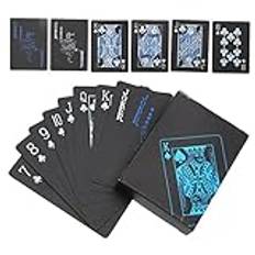 BESTonZON 2 Lådor Kortspel Lekset Tillbehör Familjespel Spelkarneval Coola Spelkort Brädspel Hemma Bärbara Kort Vattentät Kortlek Pvc Poker Kort Hushållsbordsspel Rektangel Plast Pokerbord