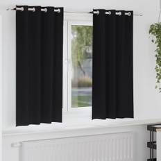 vidaXL Gardiner med gardiner 2 pcs Sort Polyester
