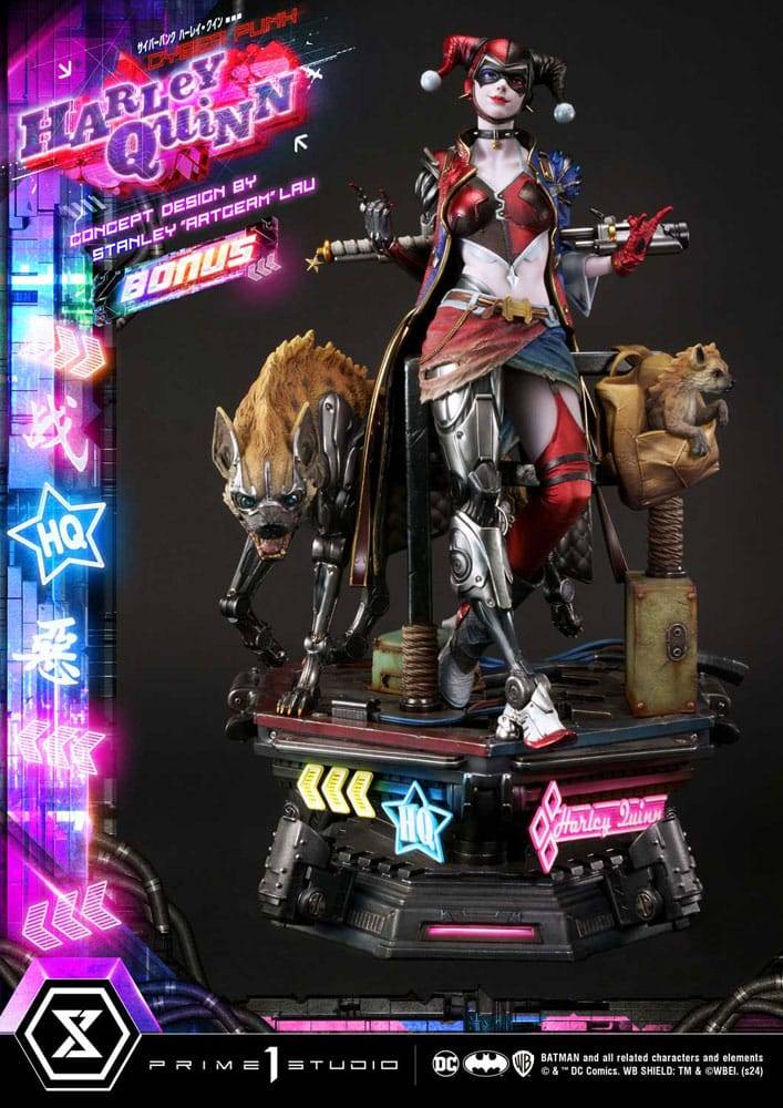 Batman Ultimate Premium Masterline Series staty Cyberpunk Harley Quinn Deluxe Bonus Version 60 cm