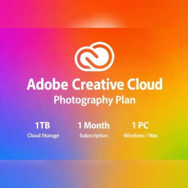 Adobe Creative Cloud Photography Plan - 1TB Cloudstorage Subscription (1 Months / 1 PC) key - GLOBAL.