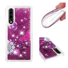 Huawei P30 glimmer etui - Sommerfugl og Blomst