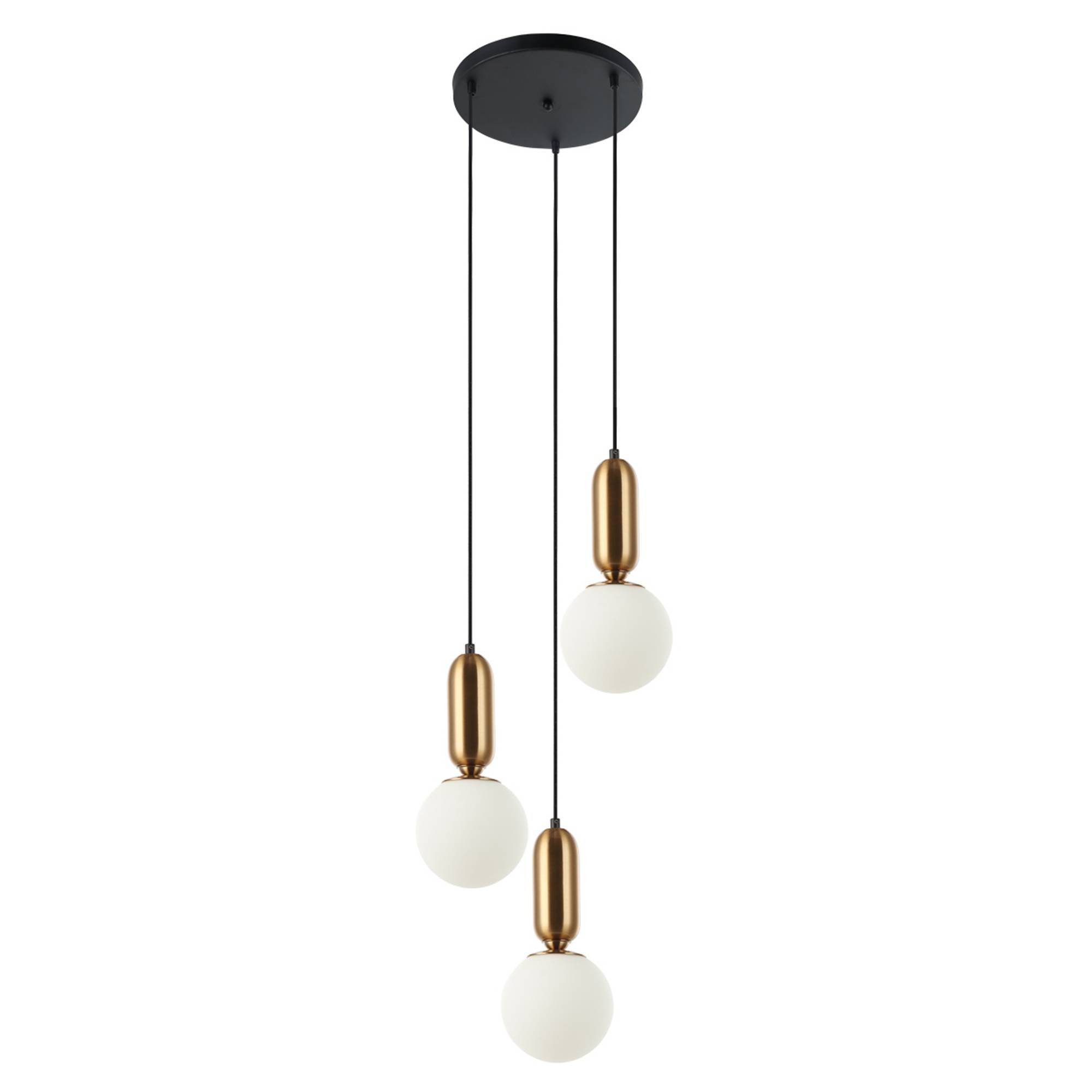 Hängande Lampa Alvera Trio Antikbrons, Vit Matt