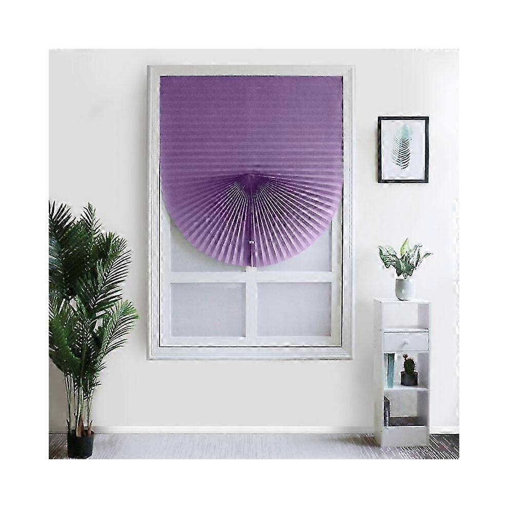 (90X180cm, purple) 1Pc for Home Window Door Pleated Blinds Self-adhesive Half Blackout Windows Curtains