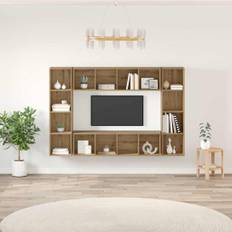 vidaXL TV-skab 4 pcs Brun 37 x 37 x 142.5 cm Konstrueret træ