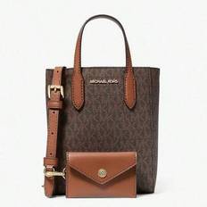 Michael Kors Vincent Mini Tote Bag för Damer - Logotyptryck Belagd Canvas Axelremsväska Axelremsväska Funktion Brun Daglig Pendling Fritidsutflykter H