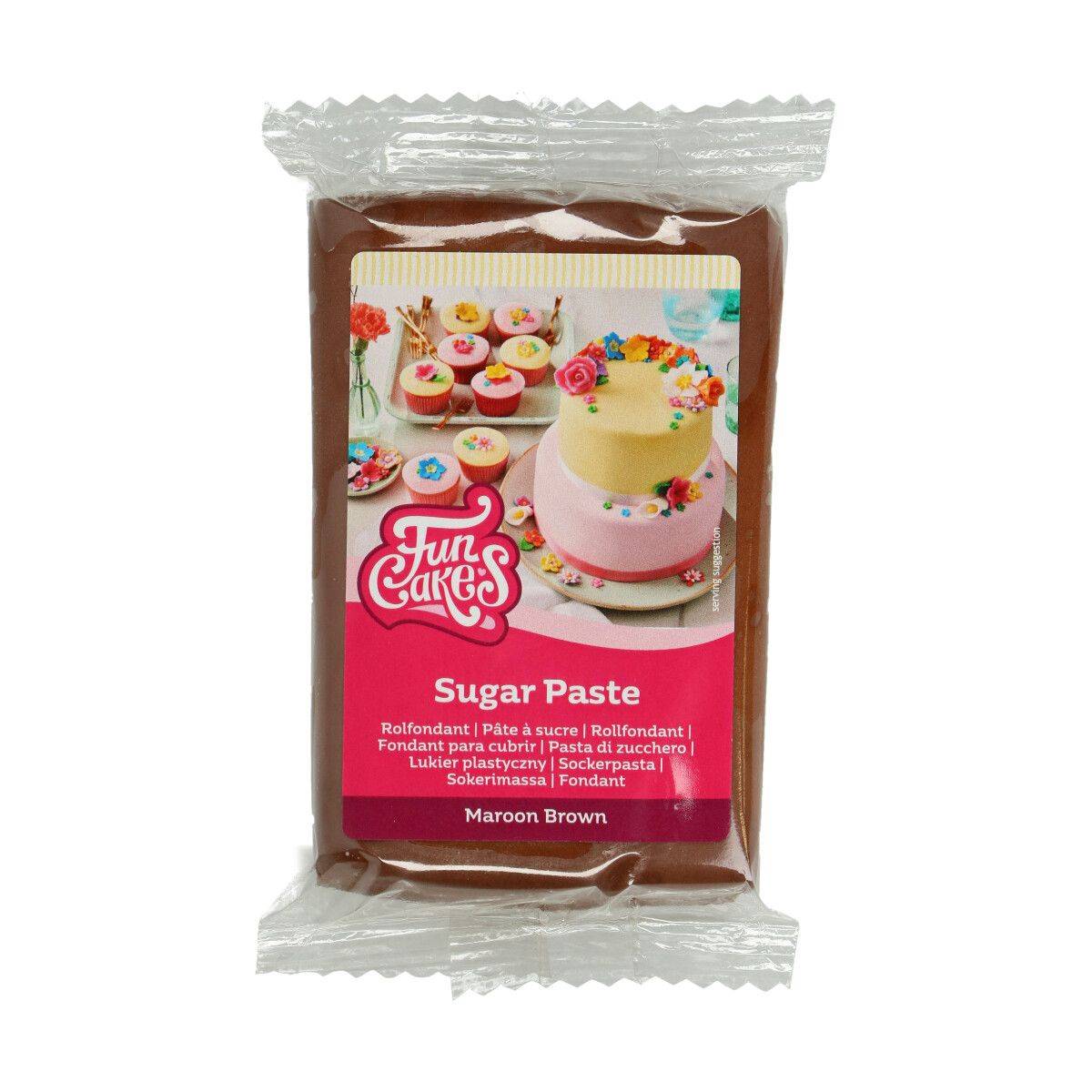 Funcakes fondant, brun / Maroon Brown, 1 kg (4 x 250g).