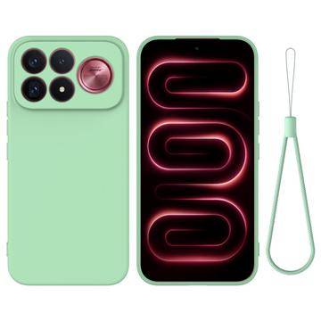Xiaomi Redmi K100 Pro Max/Poco F9 Ultra Flytande silikon skal med handrem - Grön
