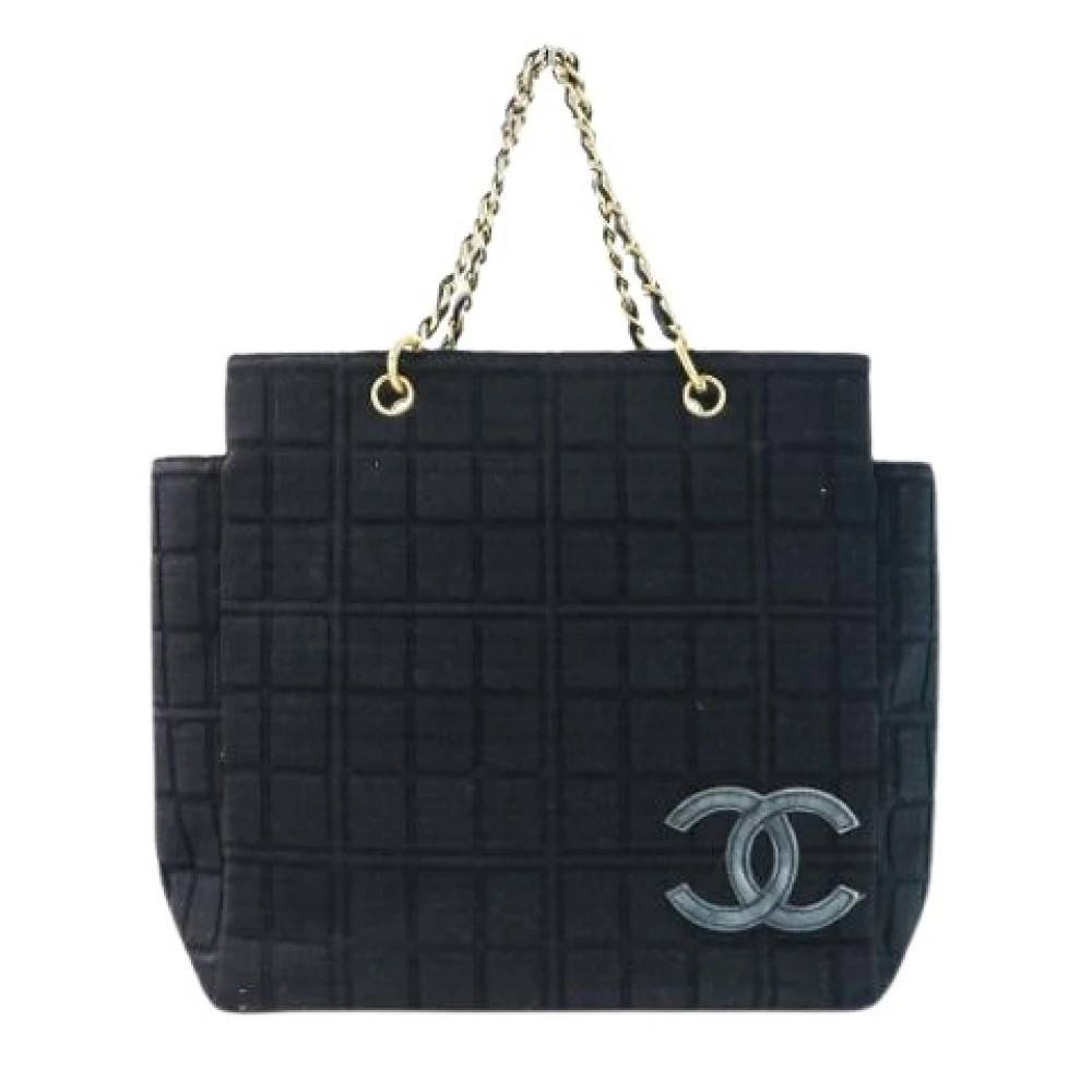 Chanel Vintage - Pre-owned Choco Bar Cotton Jersey 2way Handbag Vintage - Dam - ONE Size - Bomull