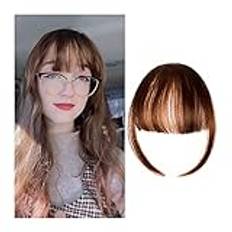 Bangs Hår Clip in Bangs Fake Invisible Synthetic Bangs Front fransar One Piece Rak Clip in Hårbitar Hårförlängningar 3D-prydliga Flat Air Bangs Fake Hair Accessoarer Bangs hårklämma(1 pcs,K18 2M30#)