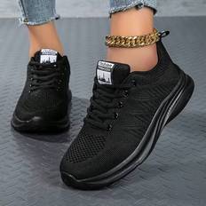 Nya mångsidiga Plus Size Lättviktssneakers i mesh som andas, Dam Mesh Casual Shoes, Black Work Shoes, Dam Sportskor, Dam Bekväma Casual Shoes, Mjukt b - Svart - EUR35,EUR36,EUR37,EUR38,EUR39,EUR40,EUR41,EUR42