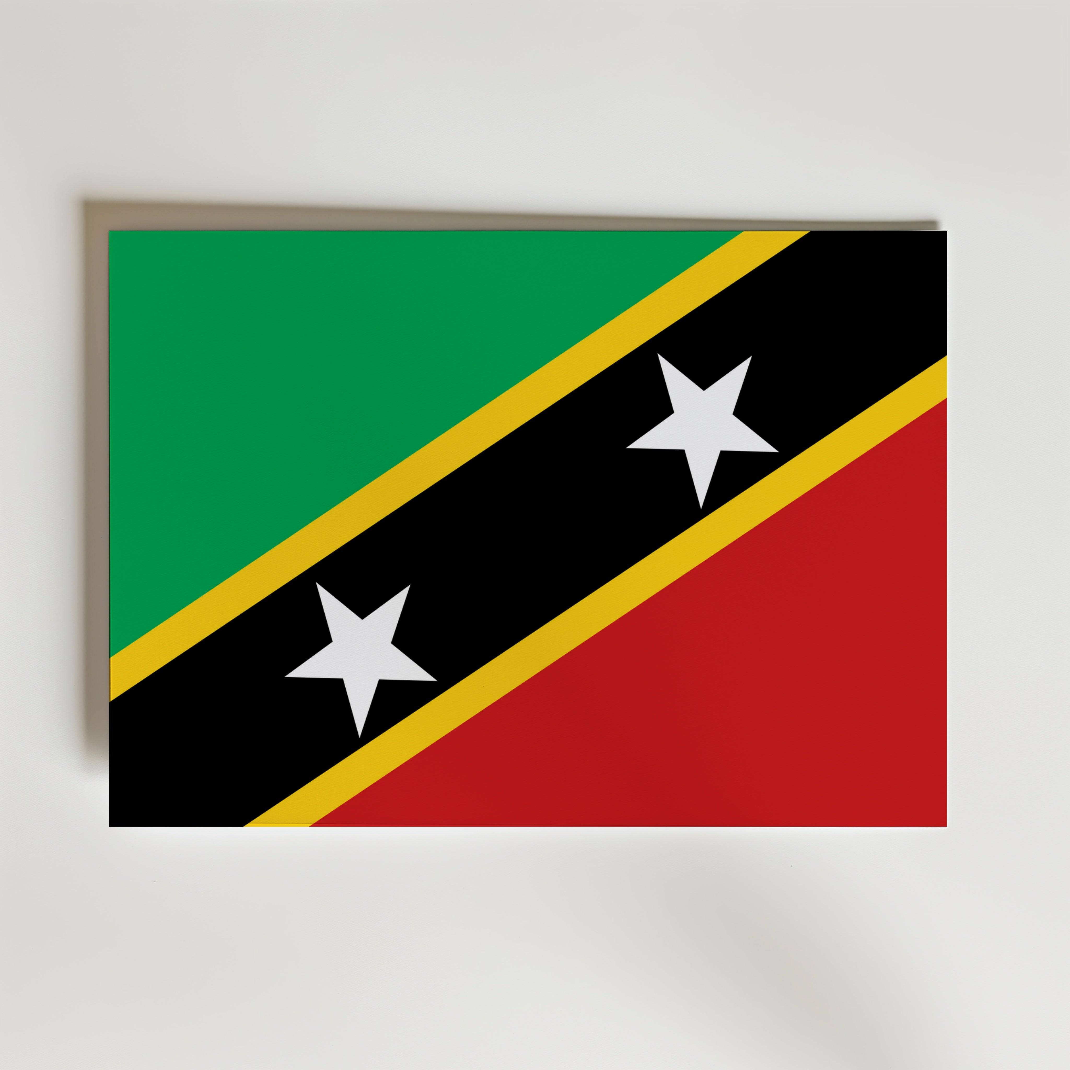 Saint Kitts and Nevis National Flag Poster - Canvas 30x21 cm