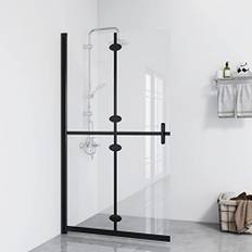 Homgoday Vikbar duschvägg av ESG-glas, 100 x 190 cm, fast duschvägg, väggduschgrupp, skjutdörr, walk-in-duschvägg för badrum