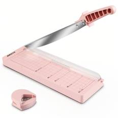 TEMU 2pcs Pink Combo Paper Cutter And Cutter, Paper Cutter Can Cut 8 Sheets Of A4 Paper, Cutter With Combo Office Supplies