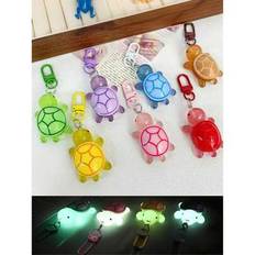 12/6/3/ 1 st Glow-In-The-Dark liten sköldpadda nyckelring, akryl Turtle Bag Charm, Cartoon Resin Djur nyckelring för väska och nyckel Karbinhake Clip, - Multifärgad (Multi-size)
