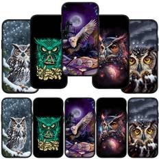 for Samsung Galaxy S24 S23 iPhone 16 15 14 Xiaomi Redmi Note 13 12 11 10 8 Plus 9 Pro 14C A16Max X XR Phone Case Cartoon Bird Owl OPPO Huawei Cover for Redmi Note 13 5G aero