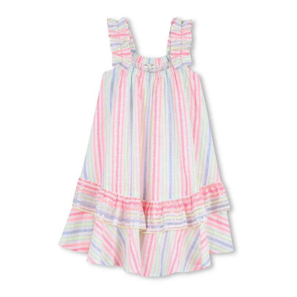 Billieblush Stribet Kjole i Bomuld - Kids - Dame - Flerfarvet - 98 CM - Bomuld