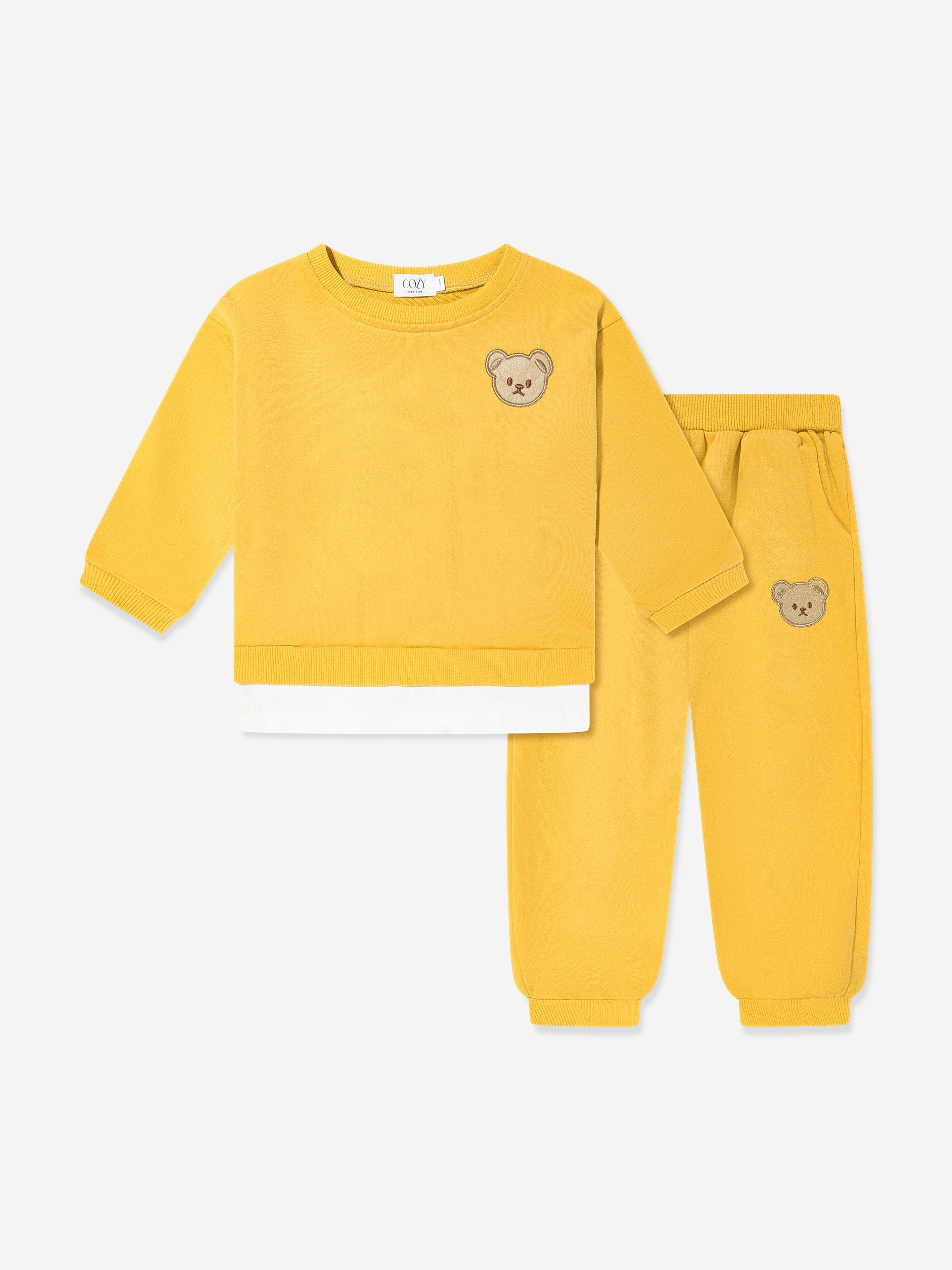 Cozy Crew Club Kids The Bear Colour Tracksuit in Yellow - Yellow / 3 - 4 Yrs (3 - 4 Yrs)