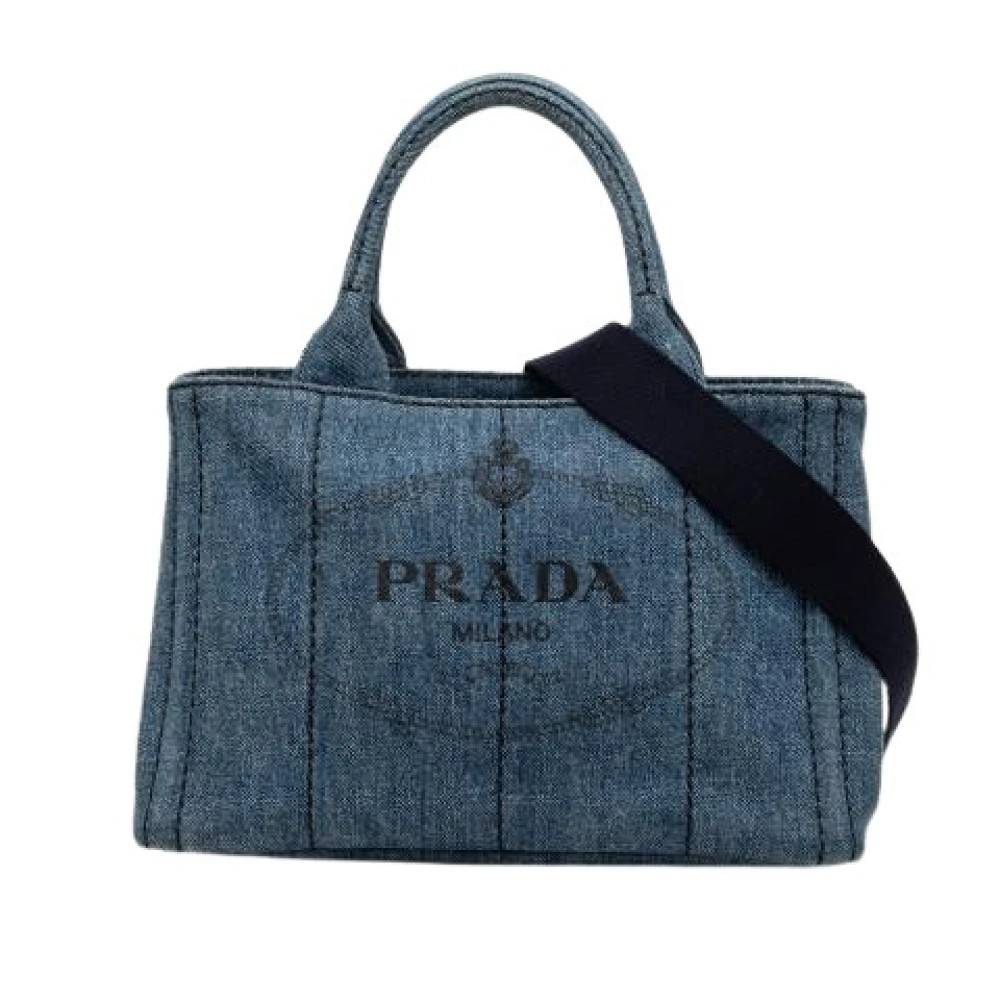 Prada Vintage Pre-owned Denim Satchel - Vintage - Dame - Blå - ONE SIZE - Denim