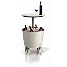 Keter 17186745 Café- und Loungetisch Cool Bar, Kunststoff, beige/braun, ausziehbar