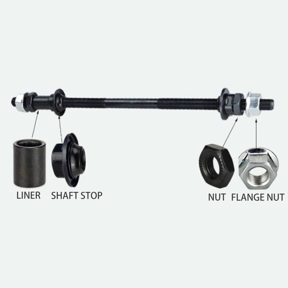 2X Lengthened 240mm Mountain Bike Snow Bike Bicycle Hubs Rear Axle Refitted Solid Axle Rear Axle Bicycle Accessory Axle