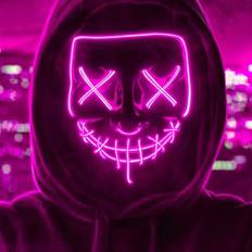 Halloween LED Maske Pink