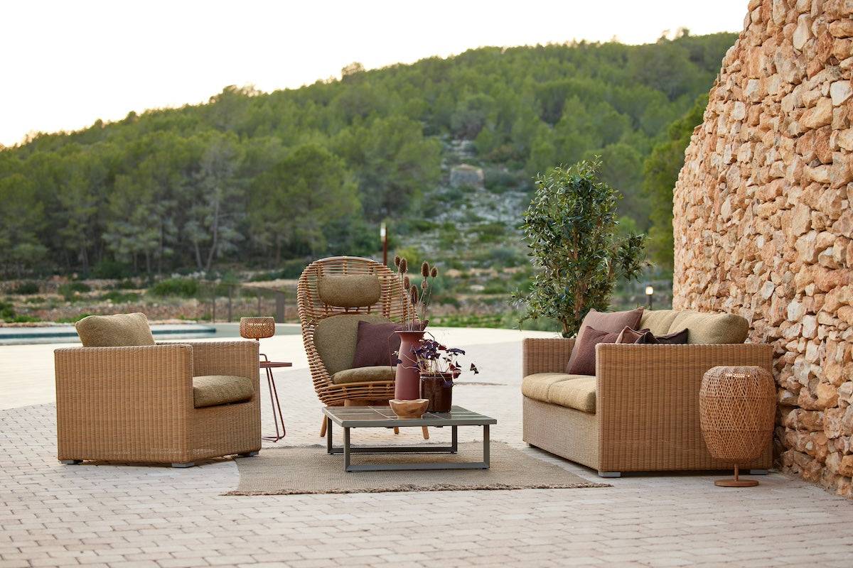 Chester loungeserie - Chester loungestol / Weave, Natural / Cane-line Rise - Desert Sand QDF
