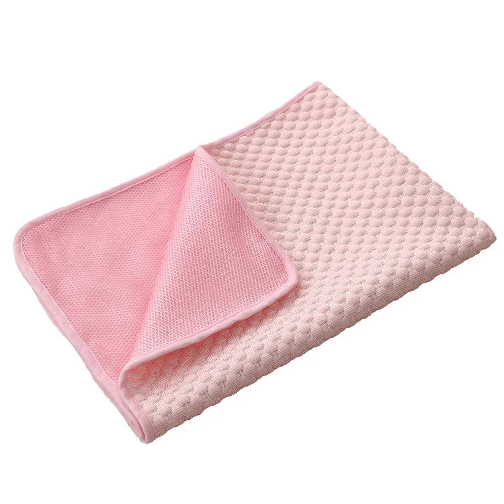 Ice Silk Cooling Mat for Cats & Dogs — Breathable Summer Pet Nest in 3 Colours & 6 Sizes - pink / S-50X40 (S-50X40)