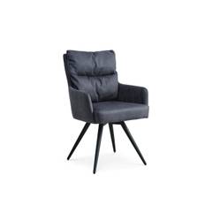 Lexpo Lotus spisebordsstol (Dark Blue Bull microfiber læder)
