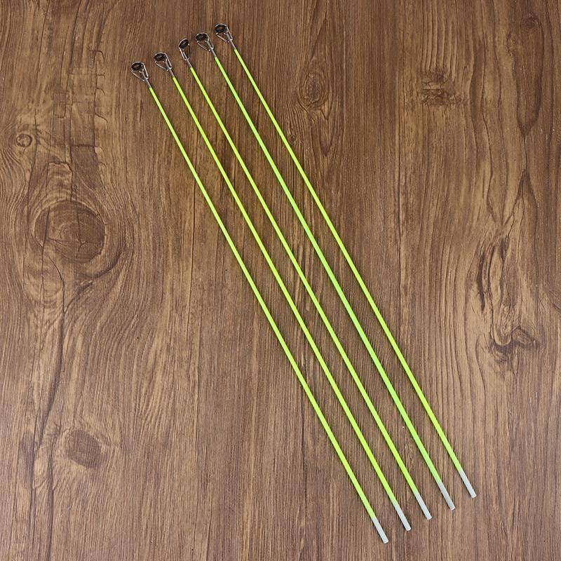 5 st 42 cm Båt/Flotte Spöspets Reservspets Glasfiber Modifiering Ersättning Spöspets Med Toppring Fiskeutrustning Tillbehör beige