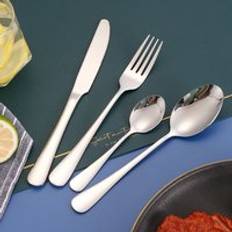 Promotion Stainless Steel Fork Spoon Knife Set Black Silverware Luxury Set Wedding Flatware Gold Silver Cutlery Set in Bulk