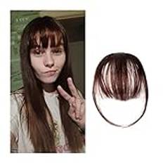 Bangs Hår Clip in Bangs Fake Invisible Synthetic Bangs Front fransar One Piece Rak Clip in Hårbitar Hårförlängningar 3D-prydliga Flat Air Bangs Fake Hair Accessoarer Bangs hårklämma(2 pcs,K18 2M33#)