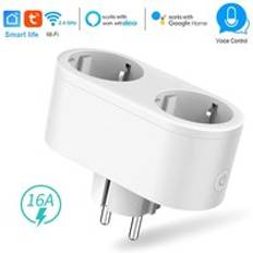 Smart plug dubbla wifi-kontakter 2 in 1 förlängningsuttag fungerar med alexa google home smart life app ingen hubb krävs scheman