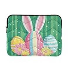 Laptopfodral 40 cm snygga laptopfodral påskägg blommiga kaninöron vertikal rand dator bärväska för arbete resor