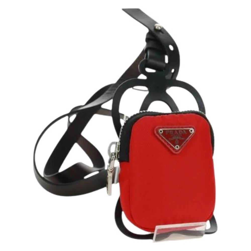 Prada Vintage Pre-owned Nylon Cross Body Taske - Vintage - Dame - Rød - ONE SIZE - Nylon