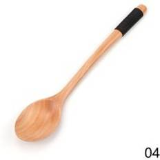 Naturlig träsoppa tesked catering barnsked köksutrustning för rissoppa köksredskap verktyg sked te bordsservis - 04