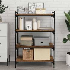 vidaXL Bokhylla Bräda 4 pcs Brun 80 x 40 x 1.5 cm Konstruerat trä