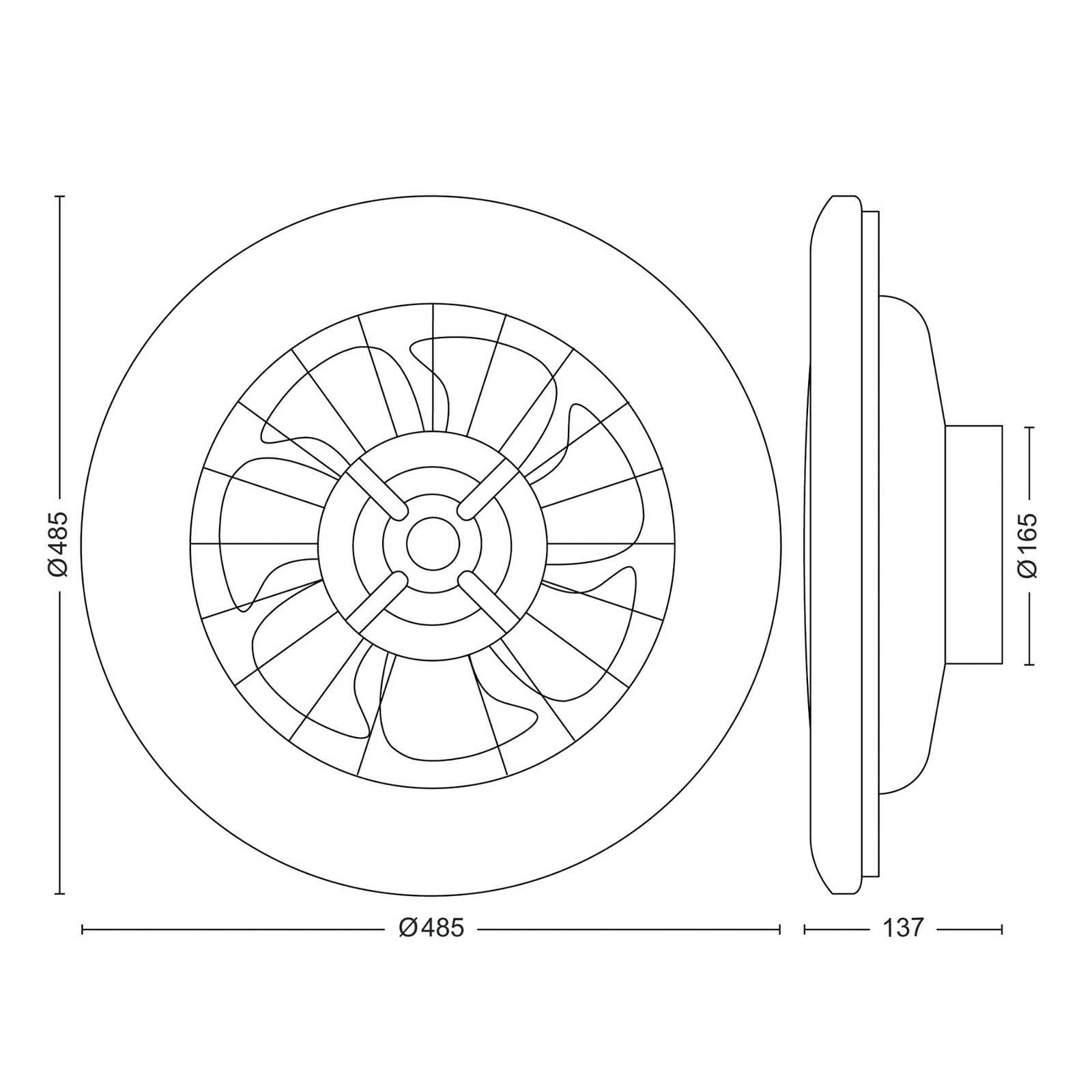 Philips LED-takfläkt Amigo, vit, 49 cm, CCT, DC dimbar, Vitt / opal, Vardagsrum / matsal, Syntetmaterial, Modern