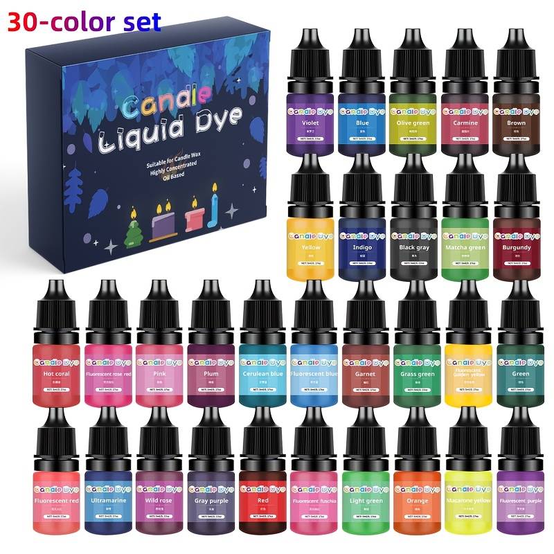TEMU 5ml High-concentration Candle Dye Set: In 8 Colors, 15 Colors, 24 Colors, And 30 Colors, Suitable For Candle Coloring, Compatible With Soy Wax, Beeswax, Palm Wax, Jelly Wax, Coconut Wax, And Wax
