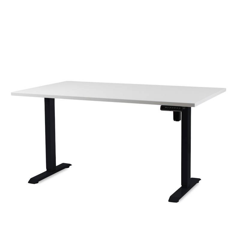Operator II elektrisk hæve sænkebord 160x80cm, sort stel - hvid bordplade