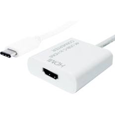 Value USB-C® / HDMI Adapterkabel USB-C® stik, HDMI-A-hunstik 0.10 m Hvid 12.99.3210 4K UHD USB-C®-displaykabel