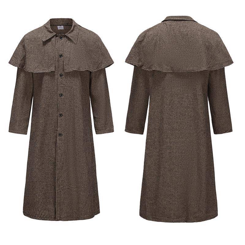 Sherlock Holmes Halloween-kostym för barn och vuxna - Detektivdräkt i brittiskt rutmönster. cm