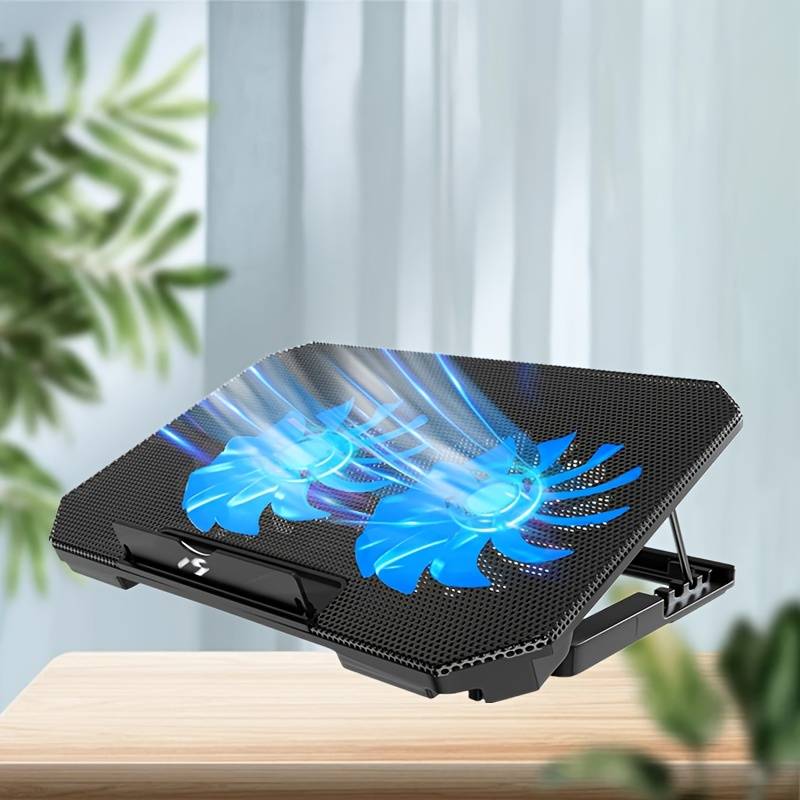 TEMU Laptop Cooling Pad With 2 Large Quiet Fans, Laptop Cooling Mat, Laptop Gaming Cooling Radiator, Computer Cooler, Laptop Stand Accessories, Suitable For 12-16 Inch Laptops