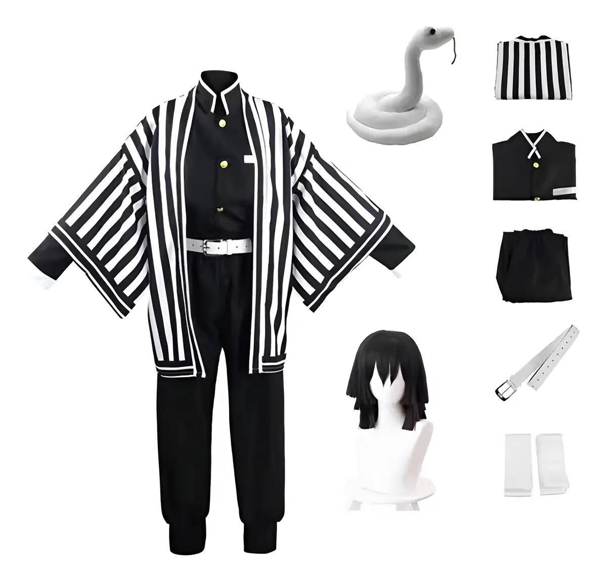 Obanai Iguro Orm Cosplay Anime Demon Slayer Kimetsu No Yaiba Obanai Iguro Cosplay Kimono Byxor Topp Kisatsutai Uniformer Halloween Kostym Set cm