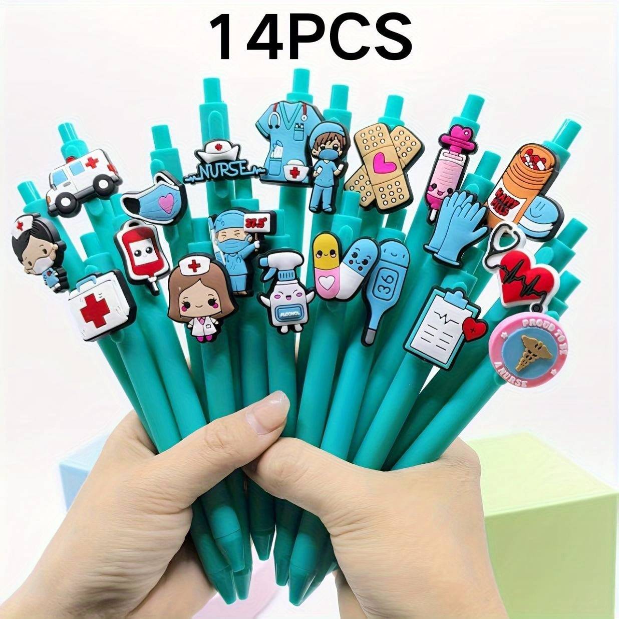 14pcs Gel Pens For Nurses And Doctors, Medical Record Writing Pens, Perfect Gift For Nurses Day, Mixed Colors, Random Styles, Ideal For Nurses, Medical , And Students