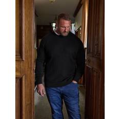 BadRhino Big & Tall BadRhino Big & Tall Black 100% Cotton Cable Knitted Jumper
