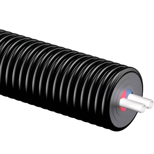 15 meter Uponor Ecoflex Thermo Twin præisoleret pex rør, 2x25 mm
