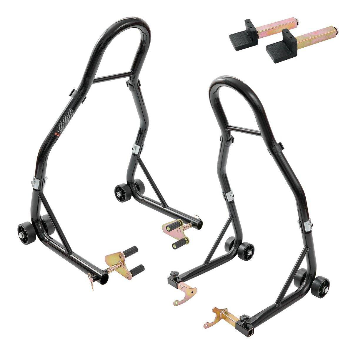 Motorcycle Stand Lift, 0.39 Tons Front Rear Combo Stand Lift Stand, Front and Rear Wheel Fork Stand, U+L Fork Swingarm Spool, Compatible with Most