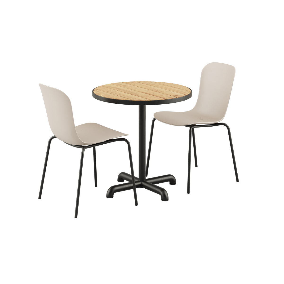 SACKit Kirra Cafe Table Noir & 2 Patio Chair No. One