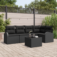 vidaXL 6 Delt Have Sofa Sæt med Puder Beige Polyrattan